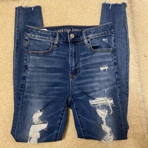 American Eagle next level stretch ripped jeans